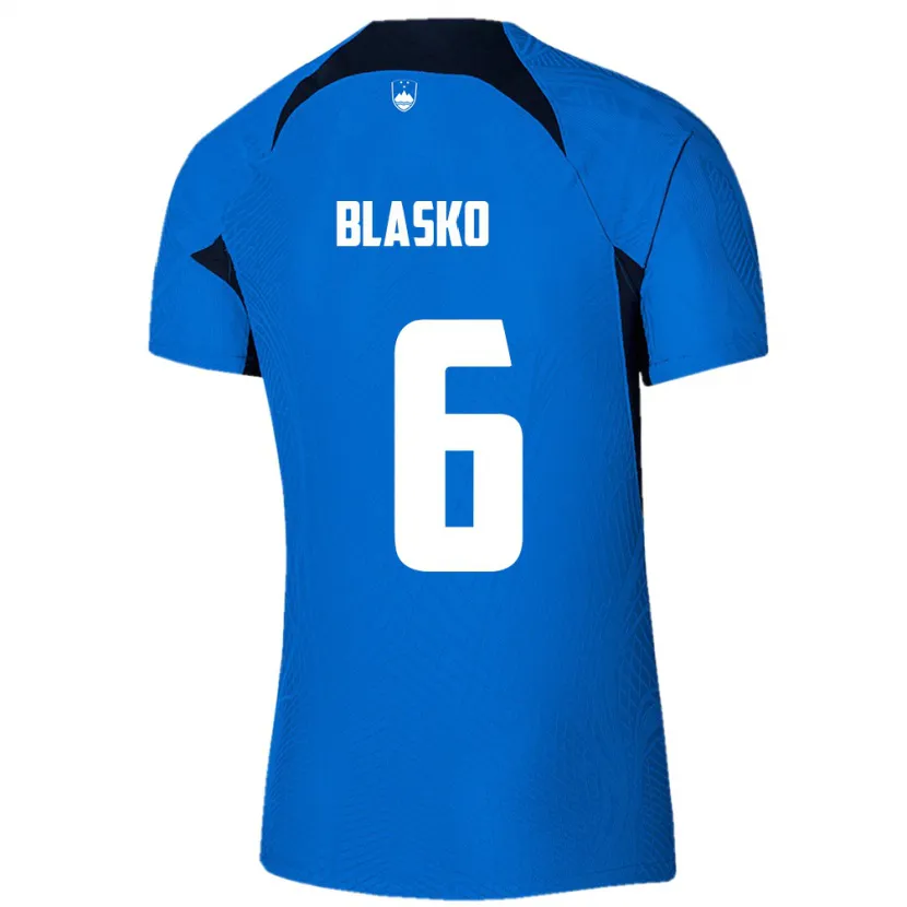 Danxen Barn Slovenien Svit Blasko #6 Blå Bortatröja Matchtröjor 24-26 Tröjor T-Tröja