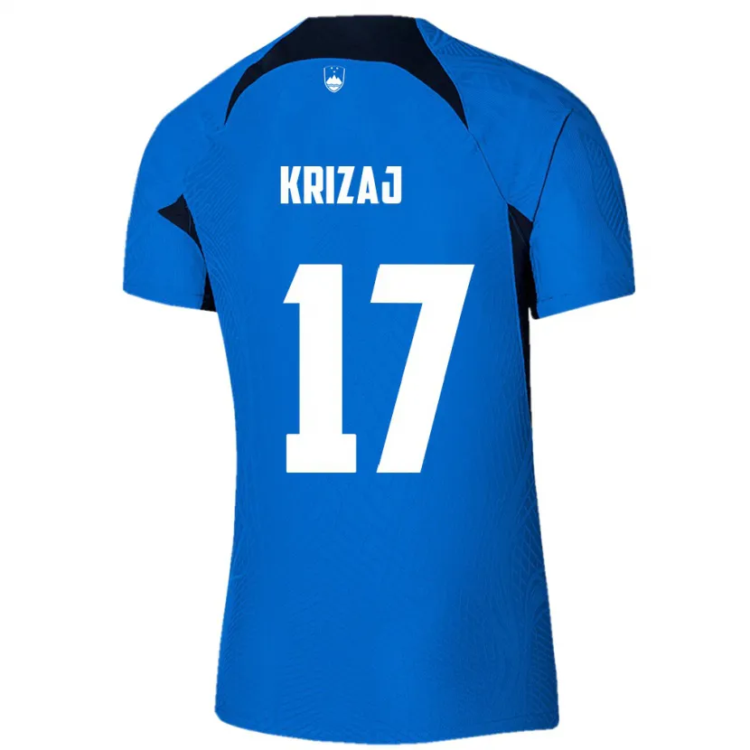 Danxen Barn Slovenien Izabela Križaj #17 Blå Bortatröja Matchtröjor 24-26 Tröjor T-Tröja
