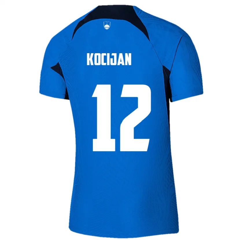 Danxen Barn Slovenien Iva Kocijan #12 Blå Bortatröja Matchtröjor 24-26 Tröjor T-Tröja