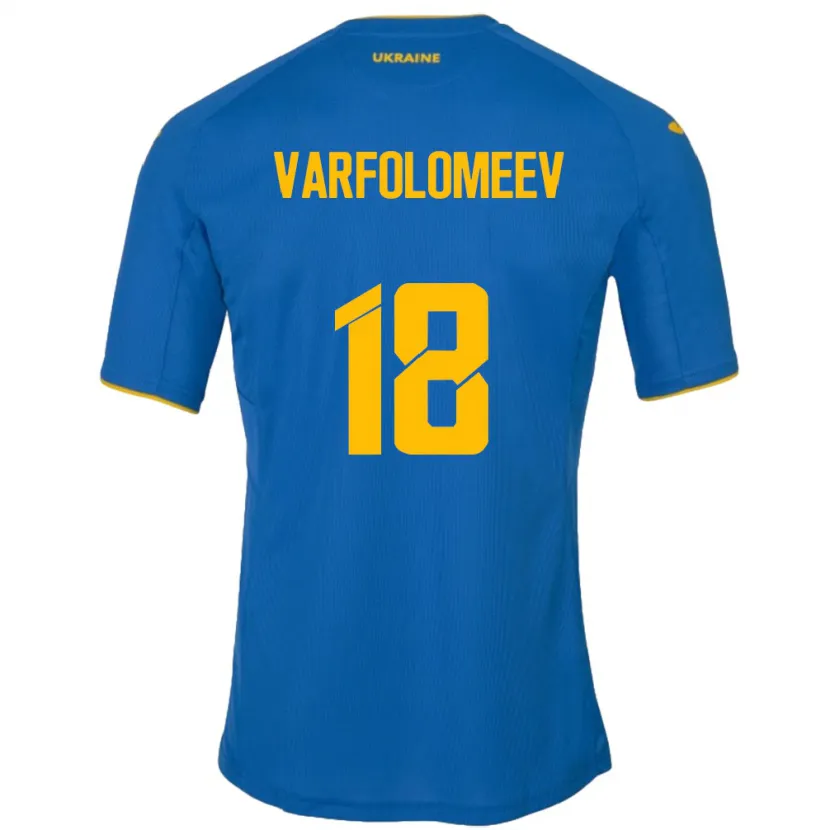 Danxen Barn Ukraina Ivan Varfolomeev #18 Blå Bortatröja Matchtröjor 24-26 Tröjor T-Tröja