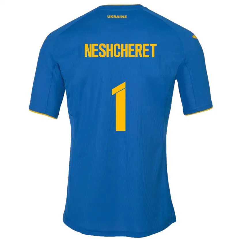 Danxen Barn Ukraina Ruslan Neshcheret #1 Blå Bortatröja Matchtröjor 24-26 Tröjor T-Tröja