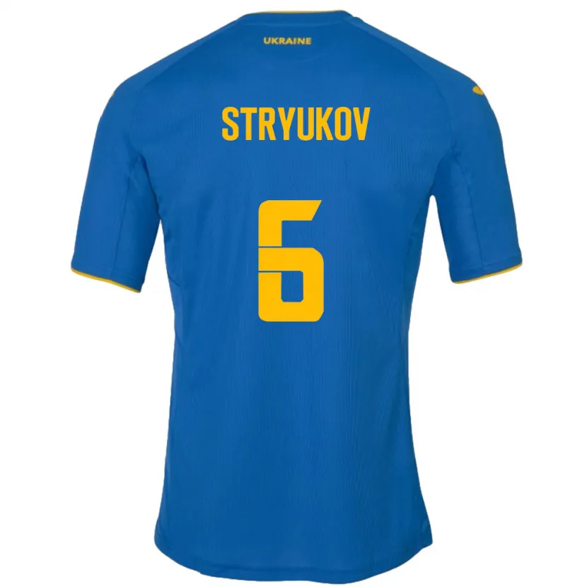 Danxen Barn Ukraina Maksym Stryukov #6 Blå Bortatröja Matchtröjor 24-26 Tröjor T-Tröja
