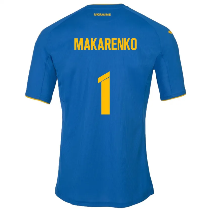 Danxen Barn Ukraina Nazar Makarenko #1 Blå Bortatröja Matchtröjor 24-26 Tröjor T-Tröja