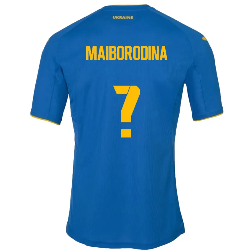 Danxen Barn Ukraina Iryna Maiborodina #0 Blå Bortatröja Matchtröjor 24-26 Tröjor T-Tröja