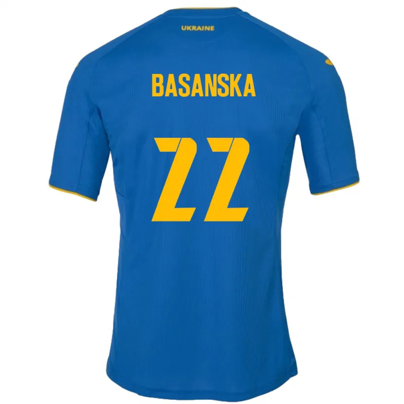 Danxen Barn Ukraina Olga Basanska #22 Blå Bortatröja Matchtröjor 24-26 Tröjor T-Tröja