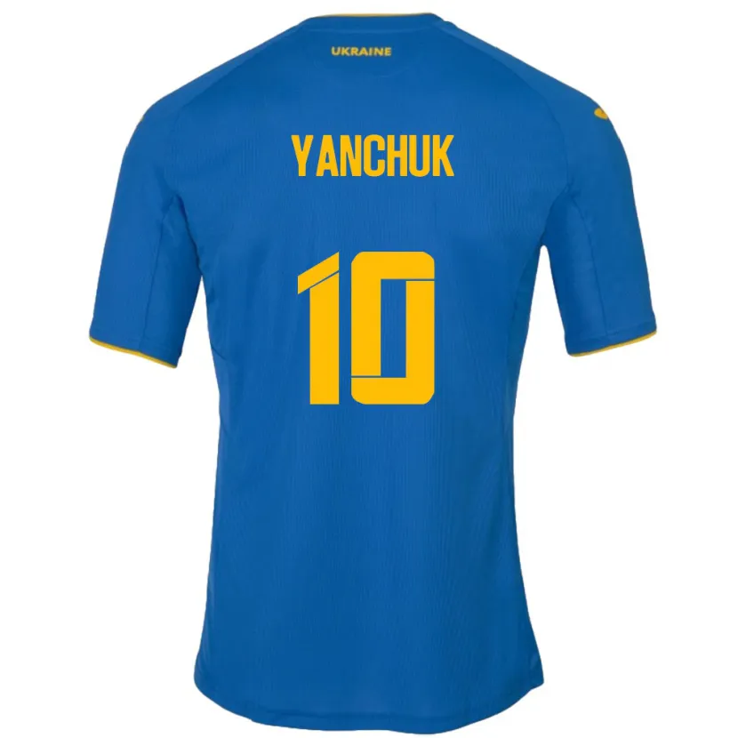 Danxen Barn Ukraina Polina Yanchuk #10 Blå Bortatröja Matchtröjor 24-26 Tröjor T-Tröja
