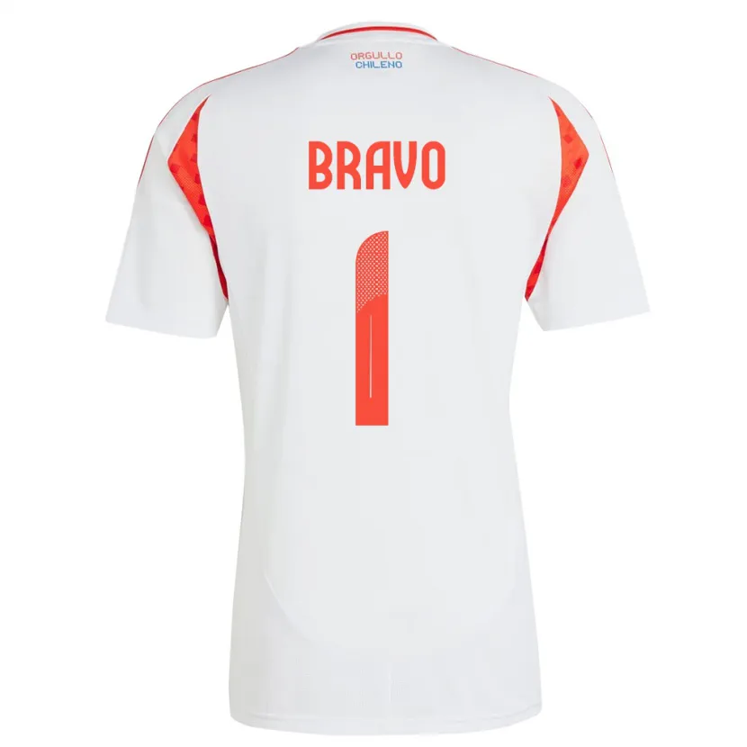 Danxen Barn Chile Claudio Bravo #1 Vit Bortatröja Matchtröjor 24-26 Tröjor T-Tröja