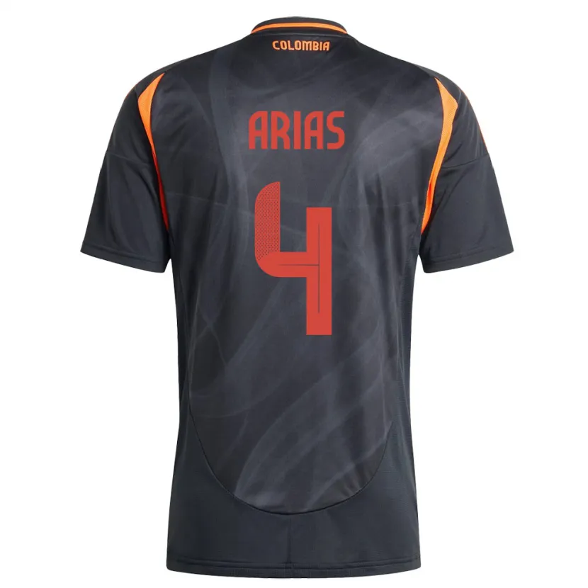 Danxen Barn Colombia Santiago Arias #4 Svart Bortatröja Matchtröjor 24-26 Tröjor T-Tröja