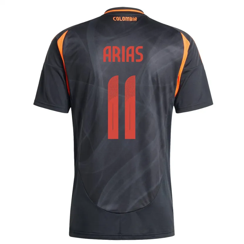 Danxen Barn Colombia Jhon Arias #11 Svart Bortatröja Matchtröjor 24-26 Tröjor T-Tröja