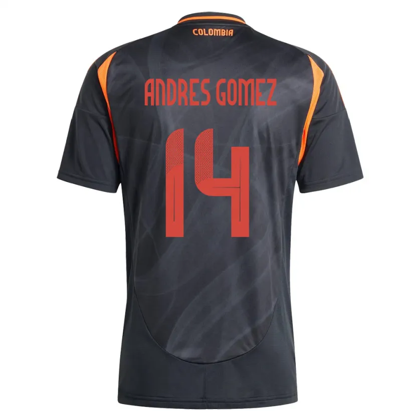 Danxen Barn Colombia Carlos Andrés Gómez #14 Svart Bortatröja Matchtröjor 24-26 Tröjor T-Tröja