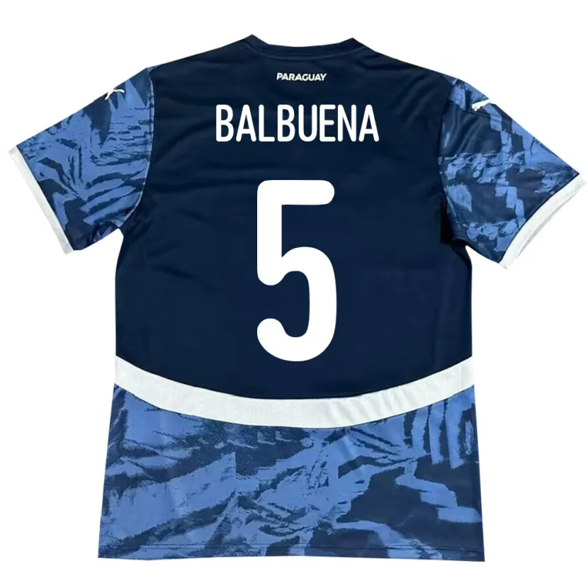 Danxen Barn Paraguay Fabián Balbuena #5 Blå Bortatröja Matchtröjor 24-26 Tröjor T-Tröja