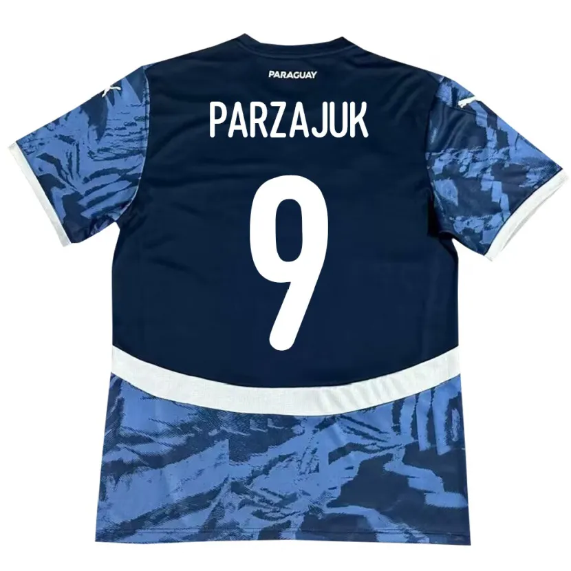 Danxen Barn Paraguay Kevin Parzajuk #9 Blå Bortatröja Matchtröjor 24-26 Tröjor T-Tröja