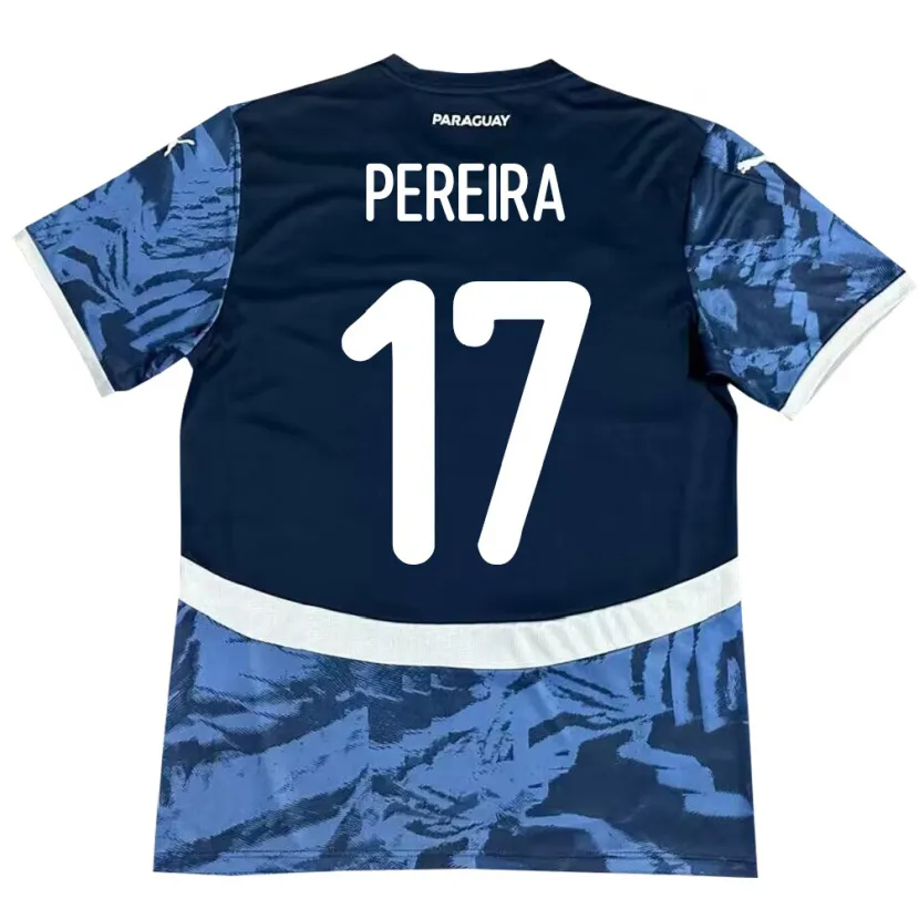 Danxen Barn Paraguay Kevin Pereira #17 Blå Bortatröja Matchtröjor 24-26 Tröjor T-Tröja