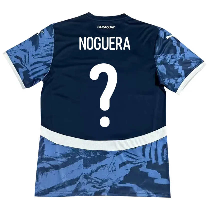 Danxen Barn Paraguay Junior Noguera #0 Blå Bortatröja Matchtröjor 24-26 Tröjor T-Tröja