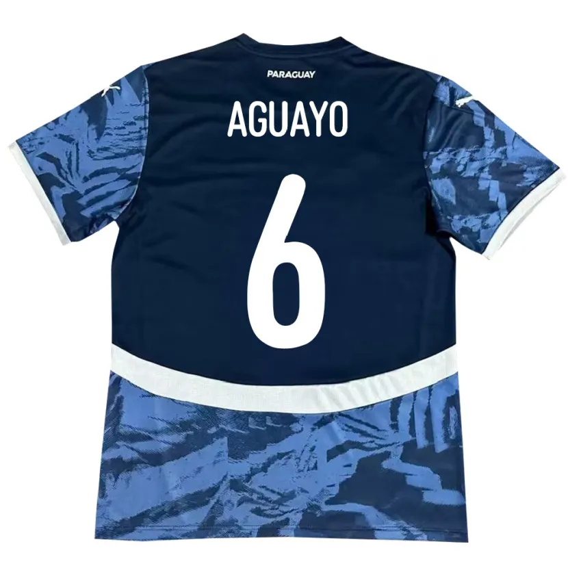 Danxen Barn Paraguay Ángel Aguayo #6 Blå Bortatröja Matchtröjor 24-26 Tröjor T-Tröja