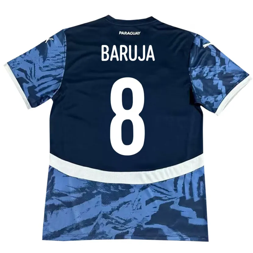 Danxen Barn Paraguay Fabrizio Baruja #8 Blå Bortatröja Matchtröjor 24-26 Tröjor T-Tröja