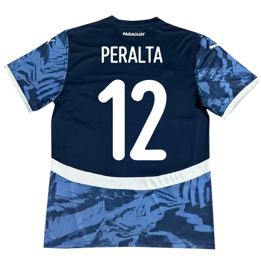 Danxen Barn Paraguay Jesús Peralta #12 Blå Bortatröja Matchtröjor 24-26 Tröjor T-Tröja