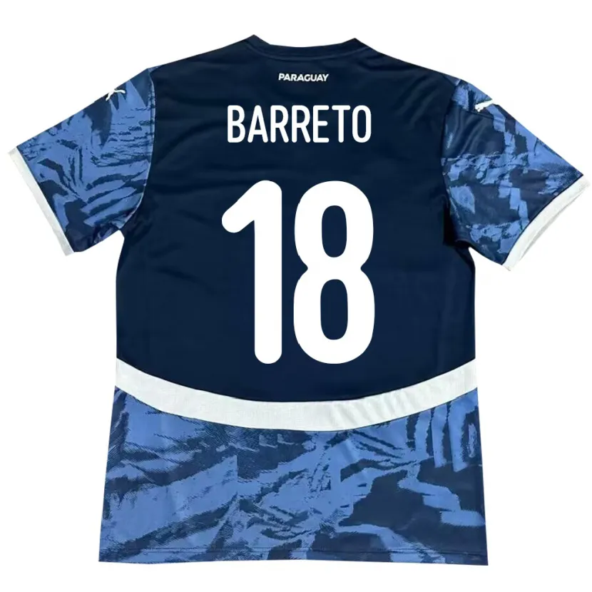 Danxen Barn Paraguay Liz Barreto #18 Blå Bortatröja Matchtröjor 24-26 Tröjor T-Tröja