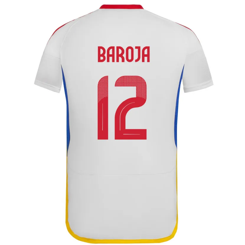 Danxen Barn Venezuela Alain Baroja #12 Vit Bortatröja Matchtröjor 24-26 Tröjor T-Tröja