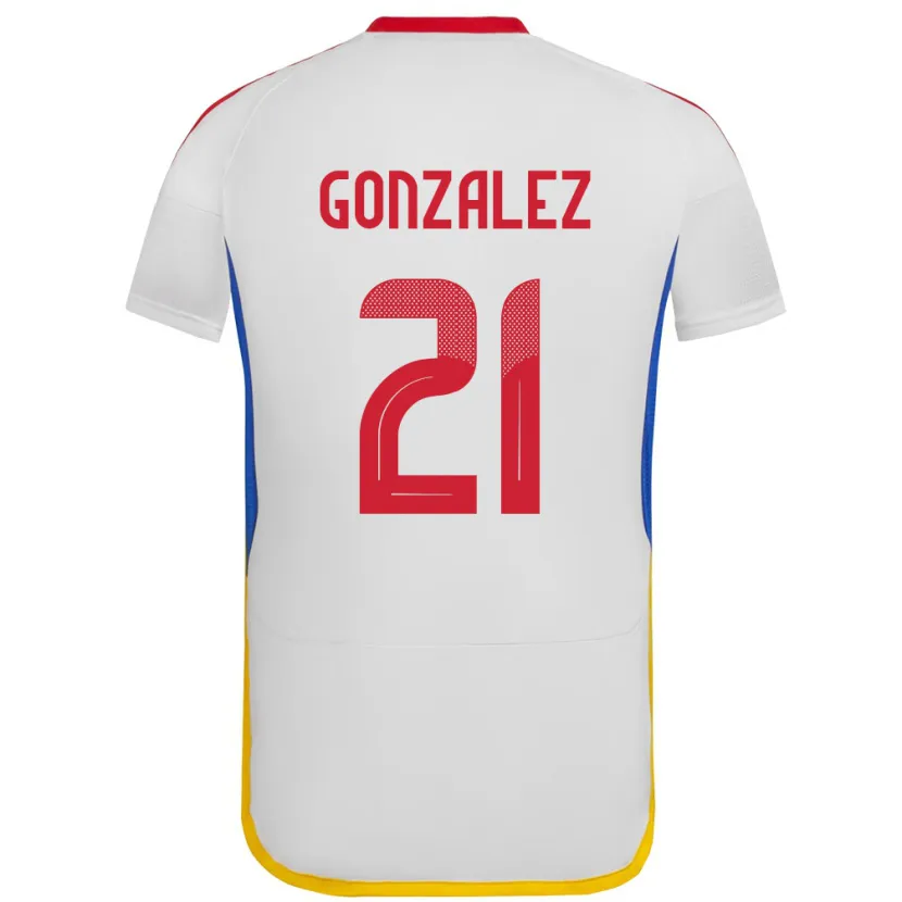 Danxen Barn Venezuela Alexander González #21 Vit Bortatröja Matchtröjor 24-26 Tröjor T-Tröja