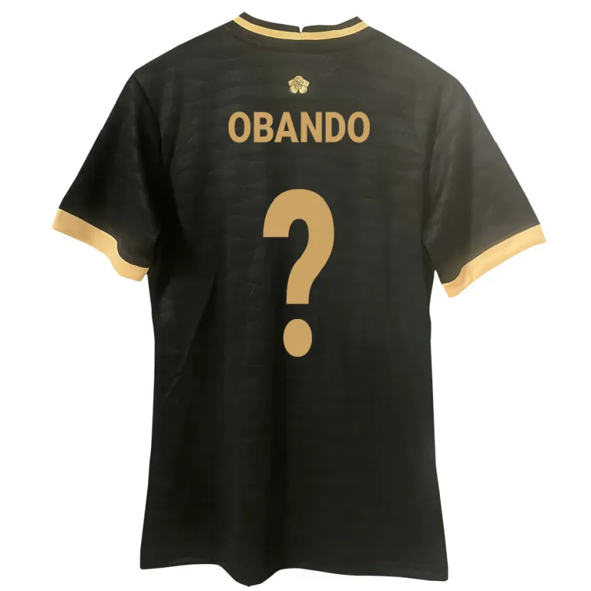 Danxen Barn Panama Jafet Obando #0 Svart Bortatröja Matchtröjor 24-26 Tröjor T-Tröja