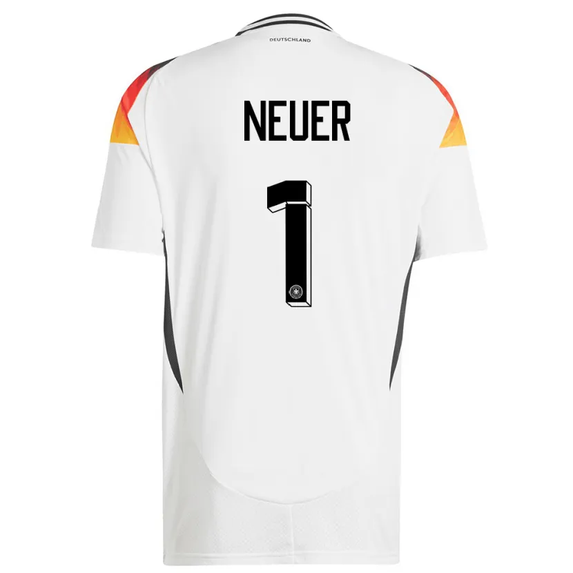 Danxen Män Tyskland Manuel Neuer #1 Vit Hemmatröja Matchtröjor 24-26 Tröjor T-Tröja