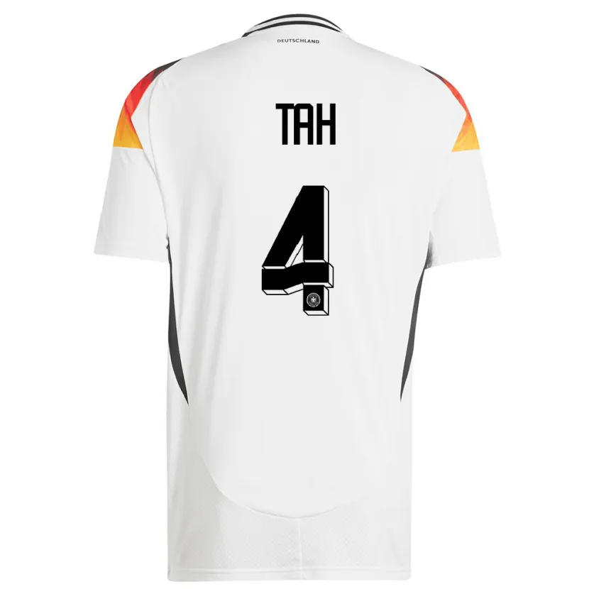 Danxen Män Tyskland Jonathan Tah #4 Vit Hemmatröja Matchtröjor 24-26 Tröjor T-Tröja
