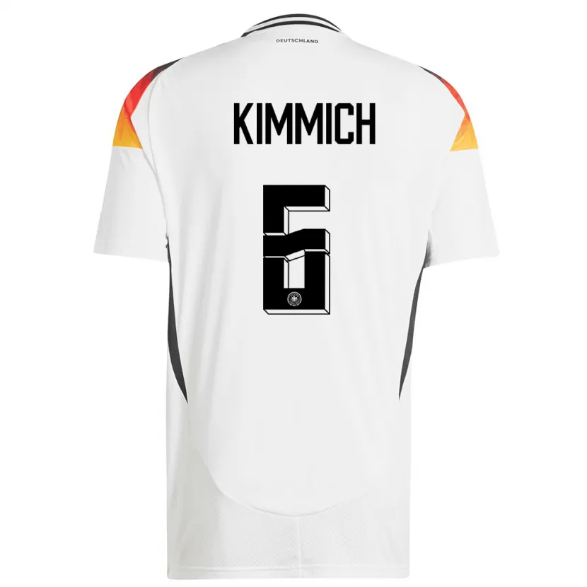 Danxen Män Tyskland Joshua Kimmich #6 Vit Hemmatröja Matchtröjor 24-26 Tröjor T-Tröja