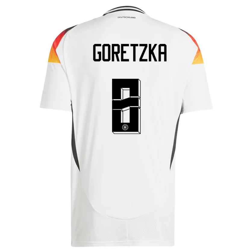 Danxen Män Tyskland Leon Goretzka #8 Vit Hemmatröja Matchtröjor 24-26 Tröjor T-Tröja