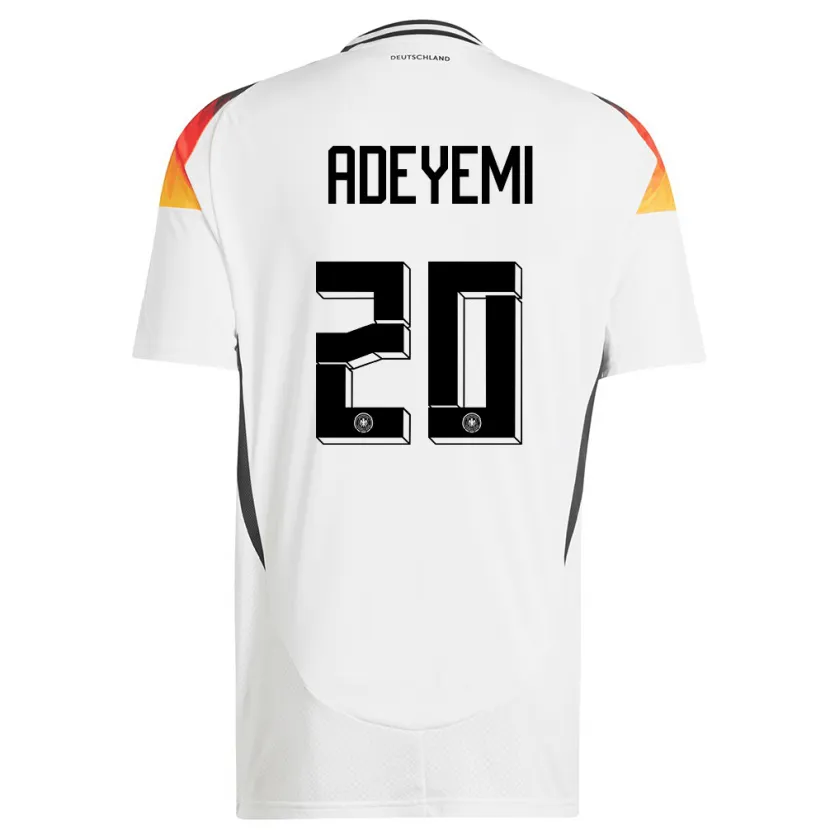 Danxen Män Tyskland Karim Adeyemi #20 Vit Hemmatröja Matchtröjor 24-26 Tröjor T-Tröja