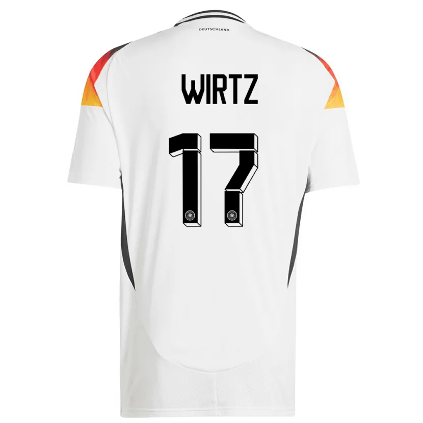 Danxen Män Tyskland Florian Wirtz #17 Vit Hemmatröja Matchtröjor 24-26 Tröjor T-Tröja
