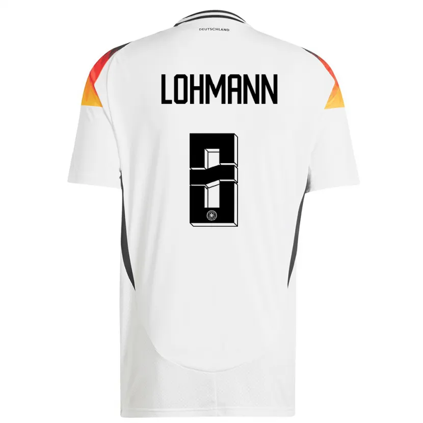 Danxen Män Tyskland Sydney Lohmann #8 Vit Hemmatröja Matchtröjor 24-26 Tröjor T-Tröja