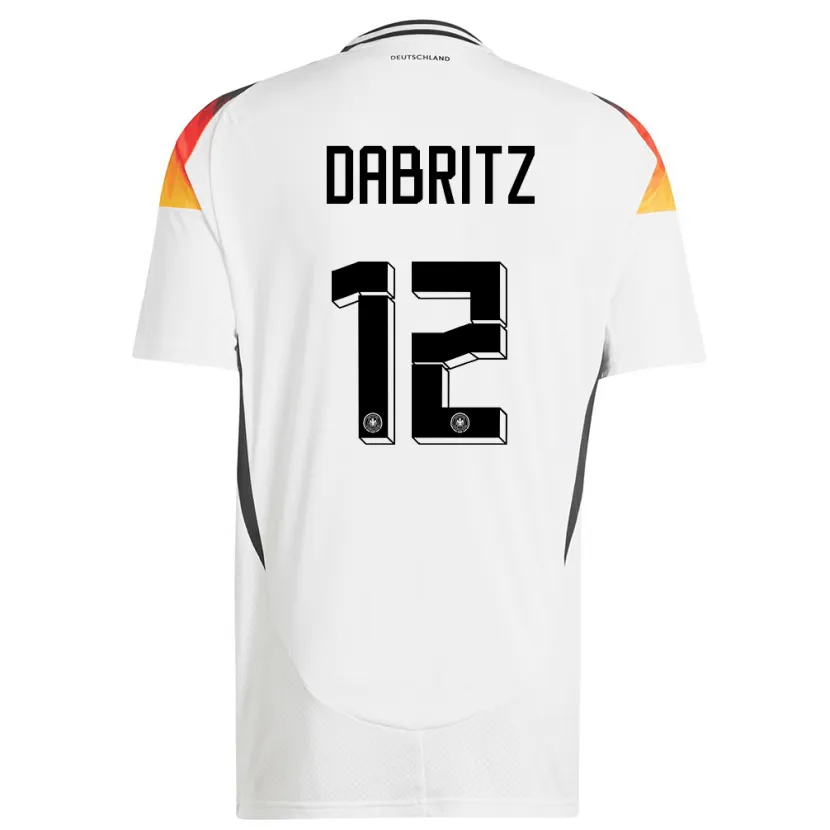 Danxen Män Tyskland Sara Dabritz #12 Vit Hemmatröja Matchtröjor 24-26 Tröjor T-Tröja