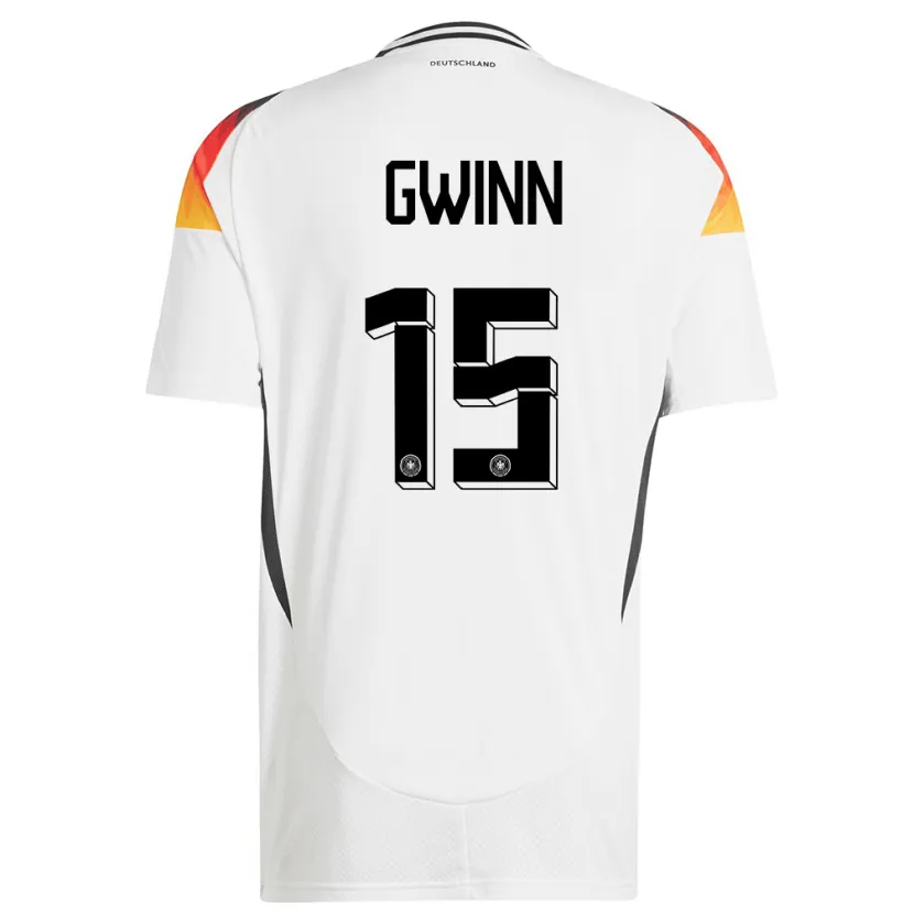 Danxen Män Tyskland Giulia Gwinn #15 Vit Hemmatröja Matchtröjor 24-26 Tröjor T-Tröja