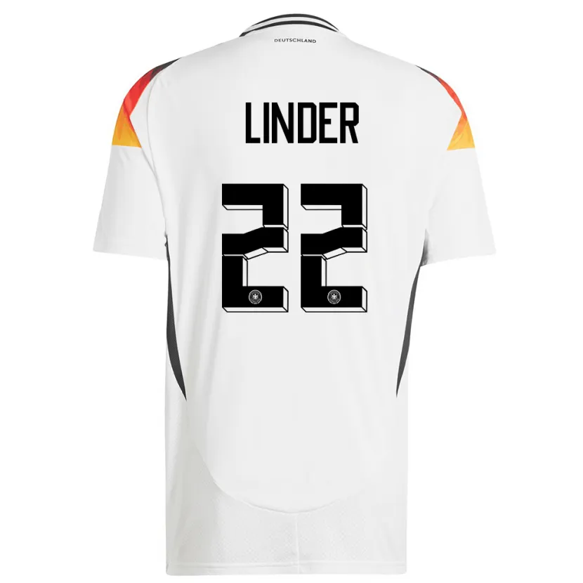 Danxen Män Tyskland Sarai Linder #22 Vit Hemmatröja Matchtröjor 24-26 Tröjor T-Tröja