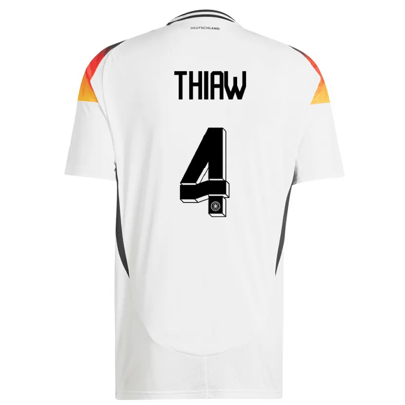 Danxen Män Tyskland Malick Thiaw #4 Vit Hemmatröja Matchtröjor 24-26 Tröjor T-Tröja