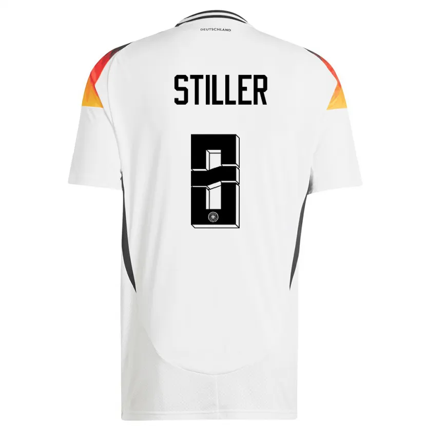 Danxen Män Tyskland Angelo Stiller #8 Vit Hemmatröja Matchtröjor 24-26 Tröjor T-Tröja