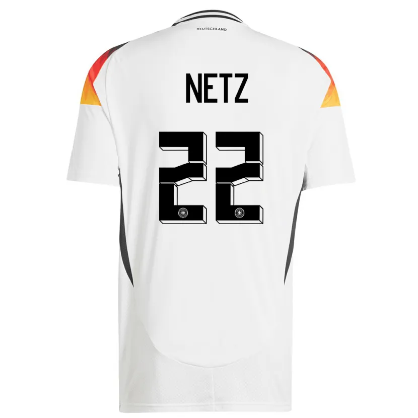 Danxen Män Tyskland Luca Netz #22 Vit Hemmatröja Matchtröjor 24-26 Tröjor T-Tröja
