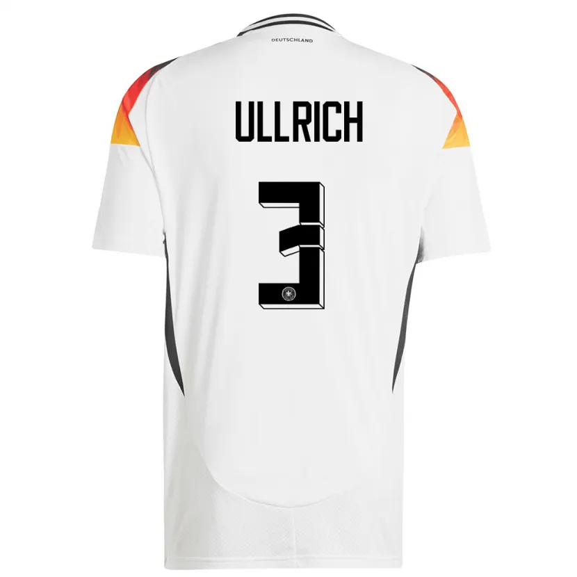 Danxen Män Tyskland Lukas Ullrich #3 Vit Hemmatröja Matchtröjor 24-26 Tröjor T-Tröja