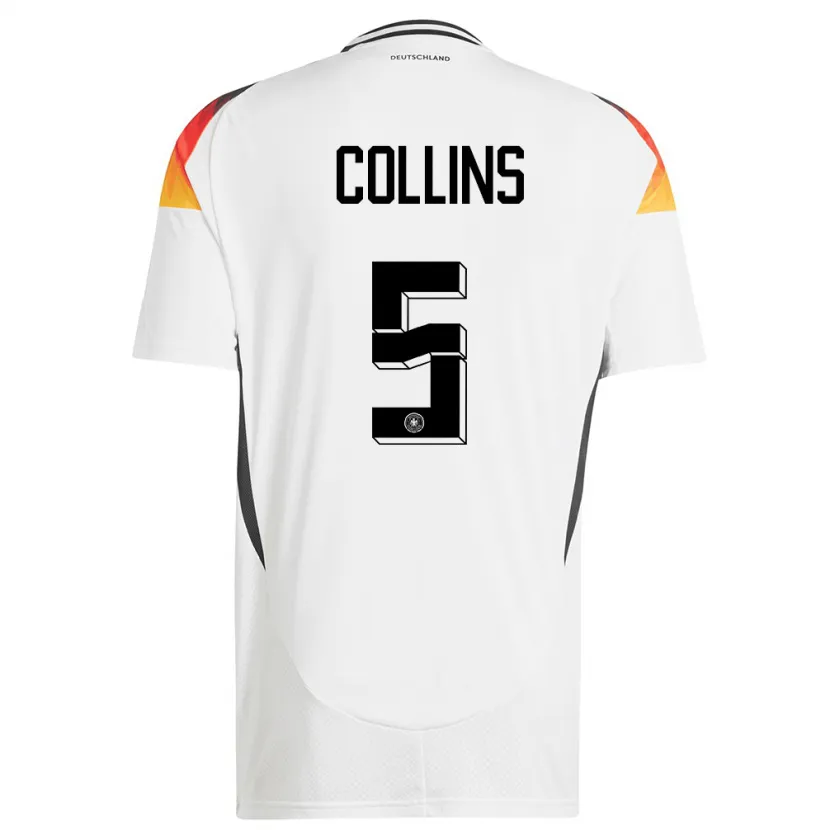 Danxen Män Tyskland Nnamdi Collins #5 Vit Hemmatröja Matchtröjor 24-26 Tröjor T-Tröja