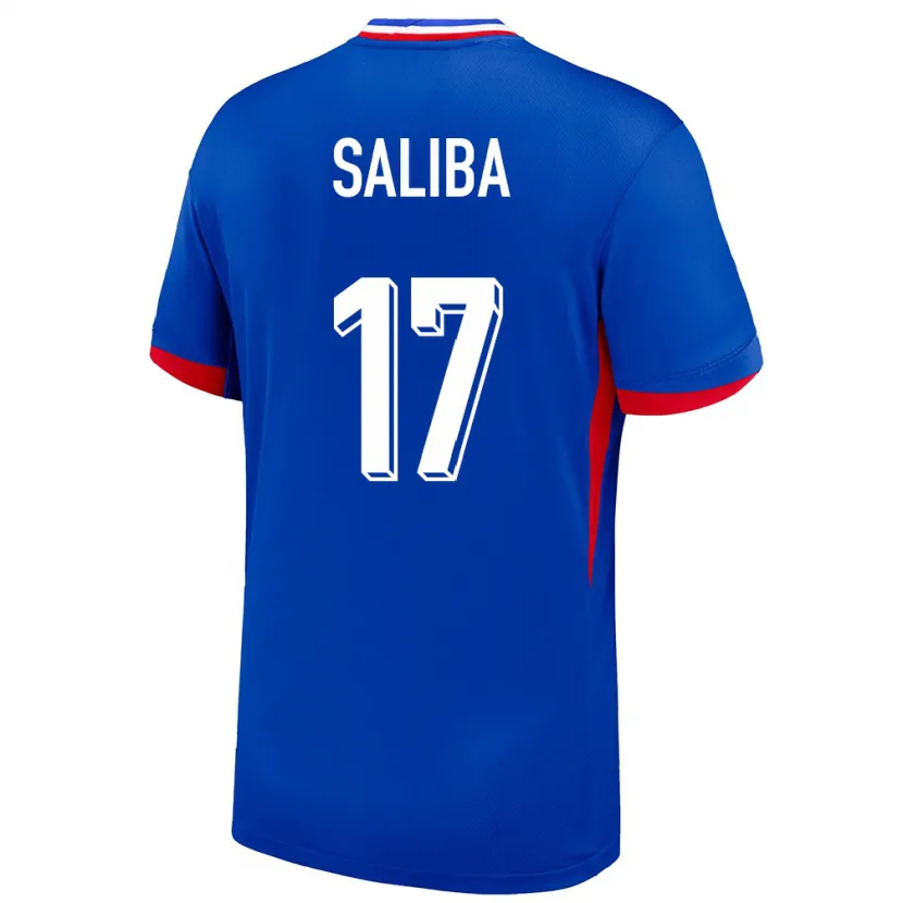 Danxen Män Frankrike William Saliba #17 Blå Hemmatröja Matchtröjor 24-26 Tröjor T-Tröja