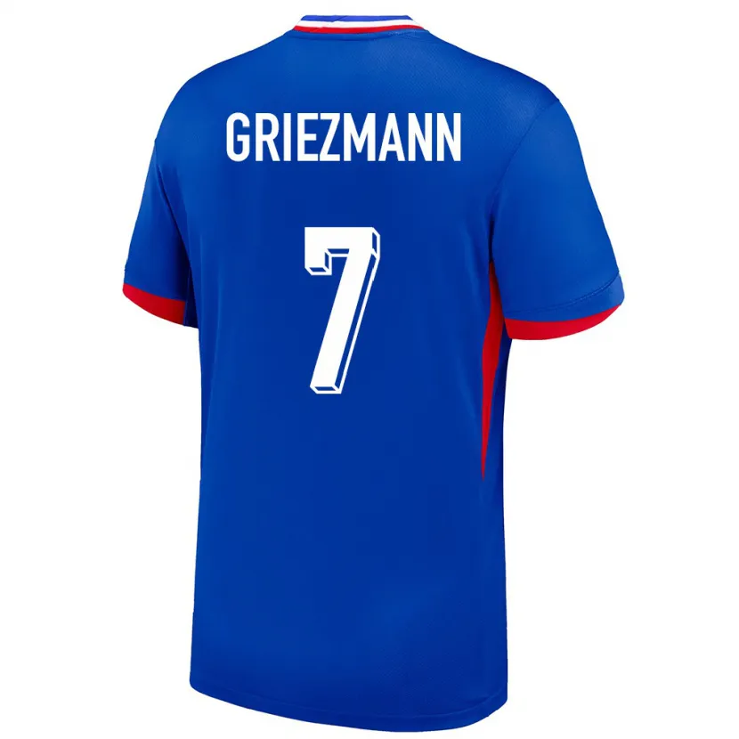 Danxen Män Frankrike Antoine Griezmann #7 Blå Hemmatröja Matchtröjor 24-26 Tröjor T-Tröja