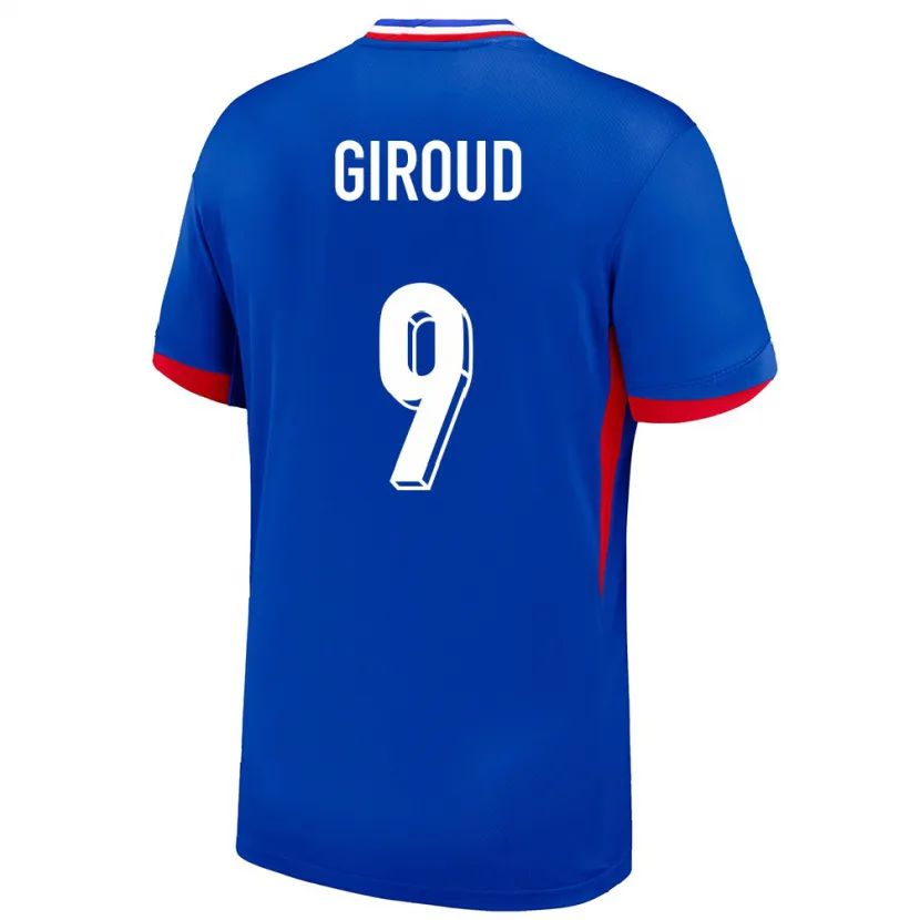 Danxen Män Frankrike Olivier Giroud #9 Blå Hemmatröja Matchtröjor 24-26 Tröjor T-Tröja