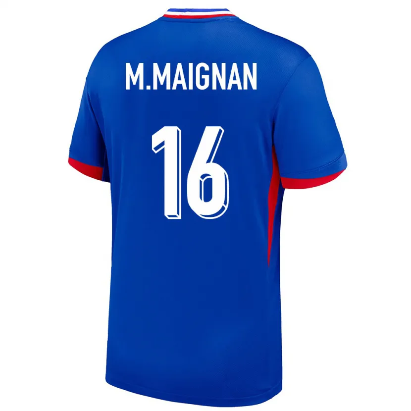 Danxen Män Frankrike Mike Maignan #16 Blå Hemmatröja Matchtröjor 24-26 Tröjor T-Tröja