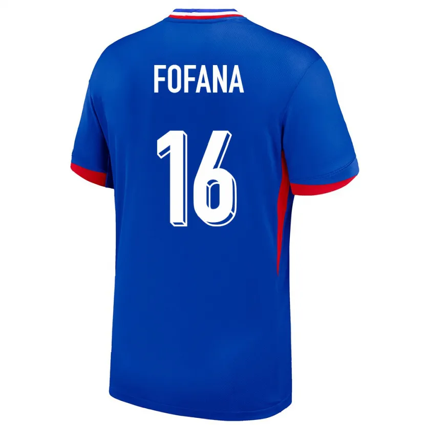 Danxen Män Frankrike Yahia Fofana #16 Blå Hemmatröja Matchtröjor 24-26 Tröjor T-Tröja