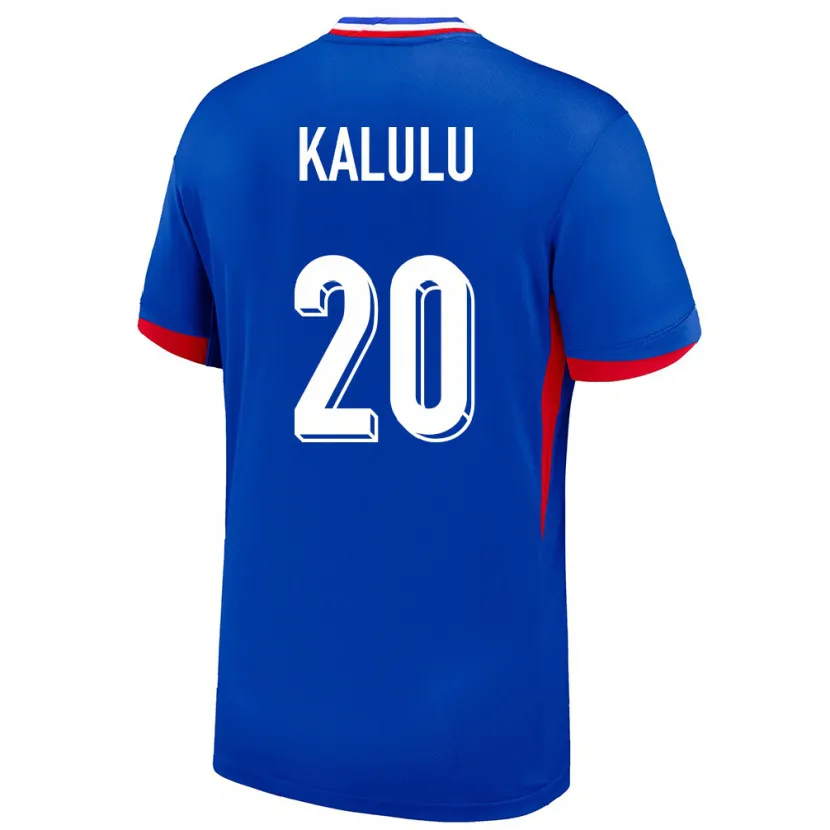 Danxen Män Frankrike Pierre Kalulu #20 Blå Hemmatröja Matchtröjor 24-26 Tröjor T-Tröja