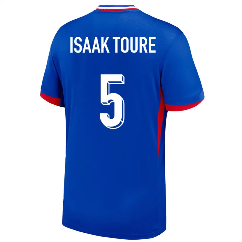 Danxen Män Frankrike Souleymane Isaak Toure #5 Blå Hemmatröja Matchtröjor 24-26 Tröjor T-Tröja