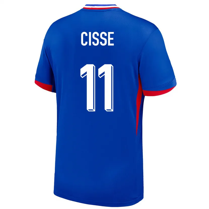 Danxen Män Frankrike Lamine Cisse #11 Blå Hemmatröja Matchtröjor 24-26 Tröjor T-Tröja