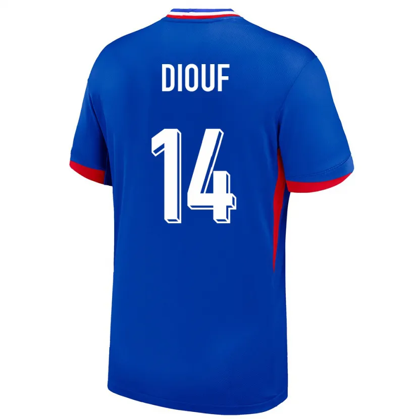 Danxen Män Frankrike Andy Diouf #14 Blå Hemmatröja Matchtröjor 24-26 Tröjor T-Tröja