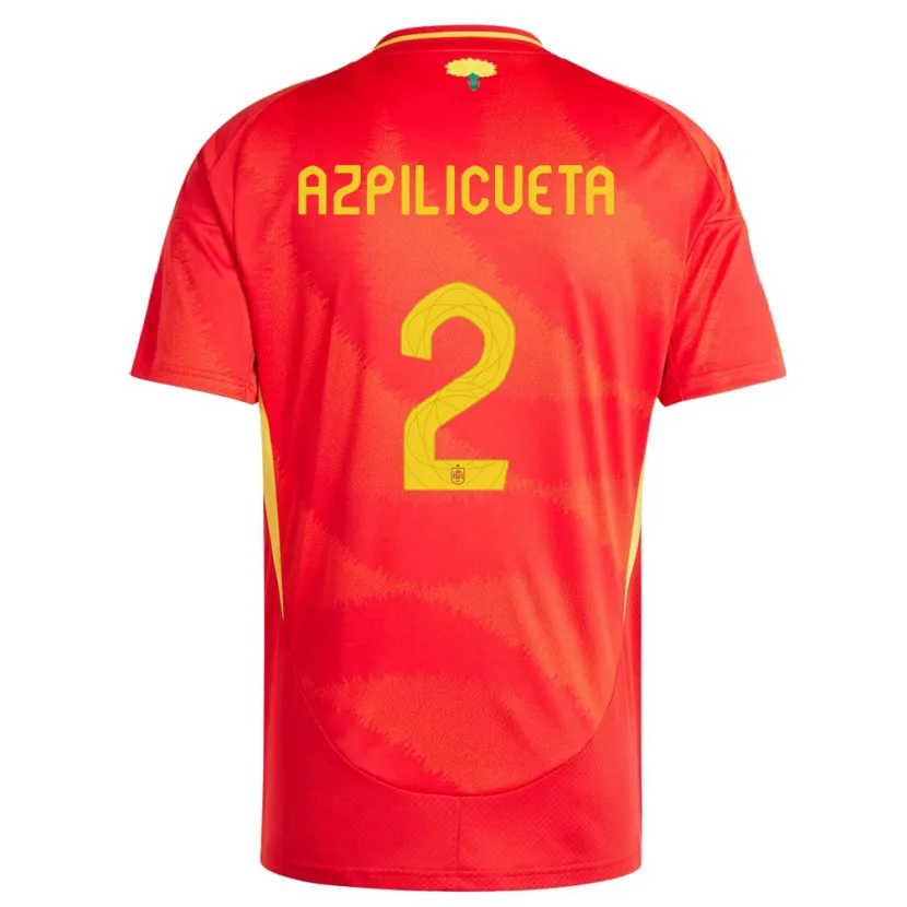 Danxen Män Spanien Cesar Azpilicueta #2 Röd Hemmatröja Matchtröjor 24-26 Tröjor T-Tröja